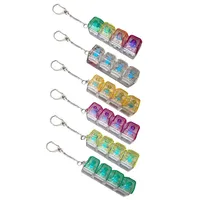 Porte-clés testeur d'axe de clavier mécanique à 4 touches, clavier fidget anti-stress avec LED, outils de décompression, cadeaux pendentifs