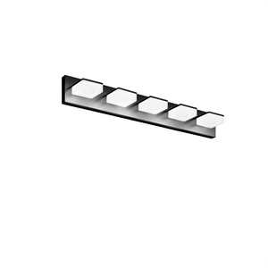 Modern 5-Light 32-Inch <b>LED</b> Black Iron Bathroom <b>Vanity</b> Light Matte Finish Cool White Wall Mount <b>Mirror</b> Lamp D0100XU43VU - Product Image 1