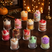 Bougie parfumée personnalisée avec logo, bougie artisanale de luxe, mignonne, en forme de macaron aux fraises, pour cadeau d'anniversaire
