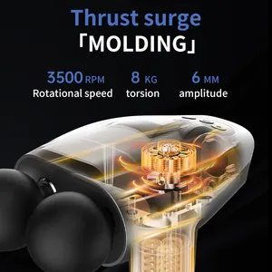 New Design LCD Double Percussion Massage Gun Portable Deep Tissue Muscle Dual Head Massage Gun For Pain Relief
