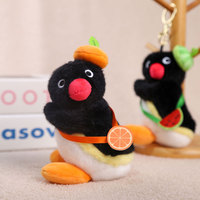 Magnetische kantelbare pinguïn knuffelhanger sleutelhanger klein dieren ornament fruit rugzak hanger kindercadeau PP polyester