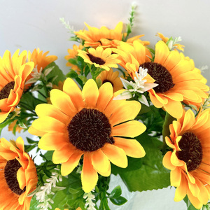 Ramo de Girasoles Artificiales de 30 cm, Flor de Seda de Alta Simulación, Decoración para Sala de Estar y Mesa de Comedor - Product Image 3