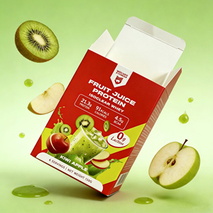 Cajas de Embalaje de Alimentos Personalizadas con Pantalla Impermeable, Caja de Papel Plegable para Proteína de Suero Laminada con Brillo - Product Image 1