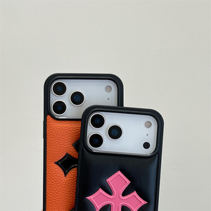 Custodia in Pelle per <span class=keywords><strong>iPhone</strong></span> 17 Air <span class=keywords><strong>con</strong></span> Design 3D Trendy a Croce in Rilievo, Compatibile <span class=keywords><strong>con</strong></span> <span class=keywords><strong>iPhone</strong></span> 13 14 15Pro Max Heart 16 Plus - Product Image 4