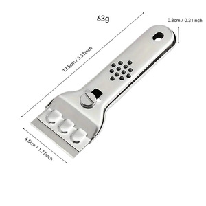 Spatule de nettoyage multifonctionnelle en acier inoxydable pour réfrigérateur, cuisinière, hotte, nettoyage domestique, outil métallique de forme solide - Product Image 3