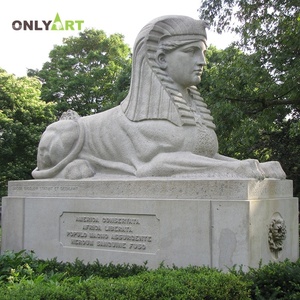 Onlyart thiết kế và tùy chỉnh thực hiện lớn màu đen đá cẩm thạch Ai Cập Tay Chạm Khắc đá động vật TượNg Nhân sư cho bán ngoài trời công cộng trang trí nội thất - Product Image 4