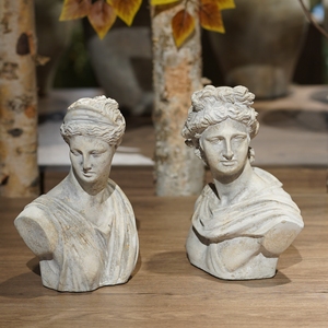 Meilleures ventes : Sculpture en ciment artisanale de luxe rétro et écologique, statue artistique de portrait pour la décoration intérieure, design vintage - Product Image 1