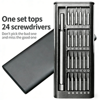 Jeu de tournevis professionnel FixCraft OEM 24 pièces avec embouts et étui rigide pour la maintenance et le démontage de téléphones portables, montres et lunettes