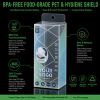 Boîte pliable en PET transparent de qualité alimentaire sans BPA, écologique, avec trou de suspension et emballage personnalisé pour biberon