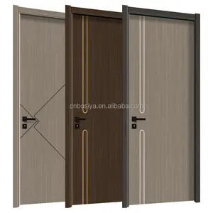 Bosya China WPC Door Factory 100% Puertas interiores compuestas de plástico y madera insonorizadas Puertas pintadas