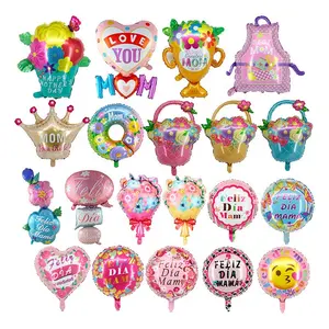 All styles Flower Basket 18INCH Happy Mothers Day Worlds Trophy Cup Best Mom Balloons Foil Feliz Dia Mama Globos For Party