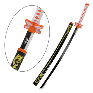 Venta caliente Anime espada Demon Slayer Kaigaku Muichirou Sanemi <span class=keywords><strong>Shinobu</strong></span> seguridad Samurai juguete <span class=keywords><strong>Katana</strong></span> espadas para Cosplay jugando niños - Product Image 4