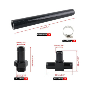 ชุดท่อหล่อเย็น Auso-Racing สำหรับ Subaru WrX Sti Lgt Fxt Ej20 Ej25 ซิลิโคนสีดำ 1 ชิ้น พร้อมแคลมป์ - Product Image 2