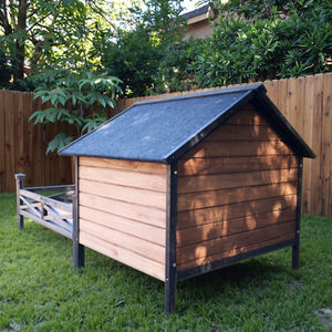 บ้านสุนัขกลางแจ้งทันสมัยหรูหรา รุ่น SDD010 ขายส่ง บ้านสัตว์เลี้ยงไม้พิมพ์ลายแฟชั่นสำหรับเป็นของขวัญ - Product Image 4