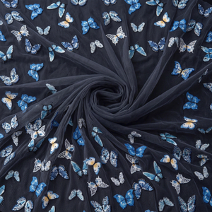 Écharpe châle en tulle tissé avec broderie florale papillon, légère, pour le printemps et l'été, pour filles et femmes - Product Image 1