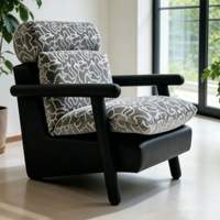 Fauteuil à bascule inclinable en bois de frêne, moderne, ergonomique, en tissu doux, pour hôtel, salon, relaxation