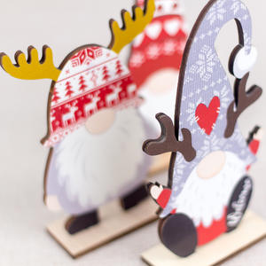 Vente en gros de décorations de Noël en bois YIJIA, bonnets en forme de flocon de neige, gnomes Rudolph, <span class=keywords><strong>rennes</strong></span>, poupées, décorations de Noël pour la maison - Product Image 4