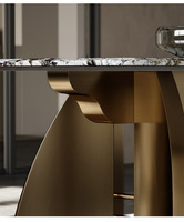Nouvelle table à manger en marbre et acier inoxydable de qualité design minimaliste italienne pour villa