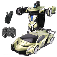 Coche Robot de Juguete Transformable a Escala 1:10 con Control Remoto de 2.4G
