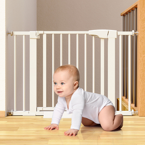Barrière de sécurité pour bébé en fer extensible de 14 cm, durable pour les escaliers, les toilettes, les animaux domestiques, les enfants, en métal + ABS - Product Image 1