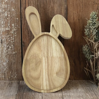 Plateau de rangement en bois massif naturel ESTICK, plateau décoratif en bois pour servir des collations, des fruits et pour la décoration de la maison lors des fêtes