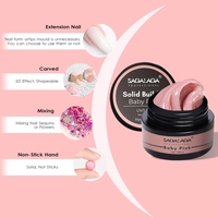 Gel de construction solide sans HEMA SAGALAGA avec logo personnalisé, rose doux, non collant, pour extension d'ongles, sculpture 3D, fourniture en gros pour salon