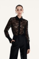 Pantalons et pantalons de haute couture ODM pour femmes, pantalons élégants à taille haute, en laine et soie, à jambes larges, pantalons pour femmes WhiteAnt