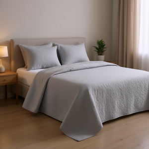 Juego de Cubrecama Reversible Queen Gris 100% Poliéster, Cubrecama Duradero para Comodidad y Estilo - Product Image 2