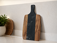 Planches à découper en gros en bois d'acacia et d'érable avec poignée pour gravure, idéales pour la cuisine, le fromage, les fruits et la viande