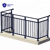 Système de balustrade de balcon moderne en aluminium PRINCETON METAL pour villa, avec revêtement en poudre, taille et couleur personnalisables