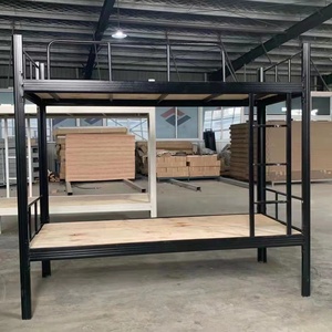 重型金属双层床，双人床加双人床，钢制双层床框架，中国制造 - Product Image 3