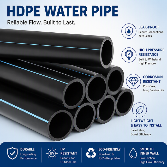 HDPE -PE100 High Pressure 6mm SDR11 Water Well Pipe for Mining Applications and Drainage/Irrigation with Welding Socket Fittings