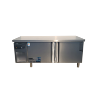 Mini congélateur sous table en acier inoxydable à double température Réfrigérateur horizontal Congélateur industriel 200L-500L 2/3 porte