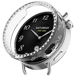 Aibangjia Fasion Bling Women <span class=keywords><strong>Diamond</strong></span> Bumper Screen Protector Protective Case for Xiaomi Watch S4 41mm Cover Frame - Product Image 6