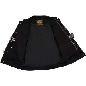 2025 cuero MDM3000 chaleco 'brute' para hombre oculto Snap negro Denim Club estilo con cremallera oculta - Product Image 4