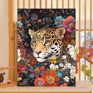 XIXI Kit de peinture par numéros fait main sur toile, animaux, couleurs vives, facile à colorier pour débutants et enfants - Product Image 3