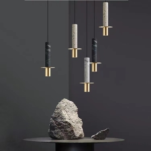 Lampada a Sospensione Moderna in Marmo Naturale Bianco e Nero per Cucina, Arredamento Casa, Bar e Isola - Product Image 1