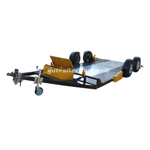 Remorques à toit plat à benne basculante hydraulique 2.5T remorques de transporteur de voiture tandem de charge grandes remorques résistantes pour équipements machines - Product Image 6