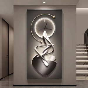 Di alta qualità 90x180 nuova in lega di alluminio cristallo orologio da <span class=keywords><strong>parete</strong></span> <span class=keywords><strong>soggiorno</strong></span> luce per la casa arte decorazione di lusso <span class=keywords><strong>pittura</strong></span> vendita diretta - Product Image 4