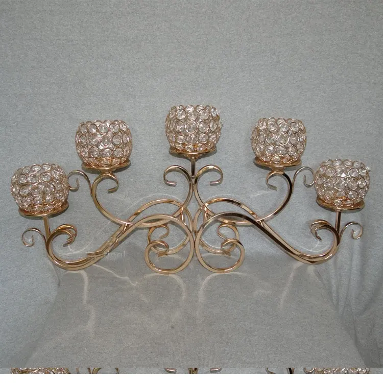 Candelabro alto con tazón de flores, centro de mesa candelabro de cristal, decoración de escenario de boda