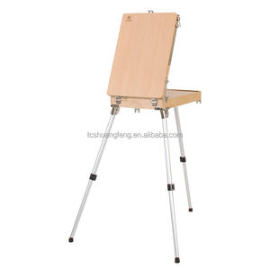 Chevalet pliable portable avec boîte en bois intégrée, table <span class=keywords><strong>de</strong></span> peinture pour artistes, trépied, boîte <span class=keywords><strong>de</strong></span> peinture à l'huile, valise, fournitures artistiques - Product Image 2
