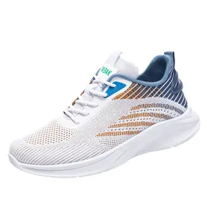 Fashionable Flying woven Non Slip Sneakers Formal Casual Mens Walking Running Shoes For Men's Stock