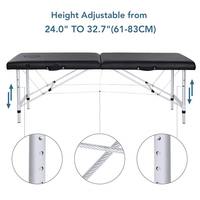 Table de massage portable SW Beauty Bed Set, cadre en aluminium, légère, hauteur réglable, pliable en 2 sections.