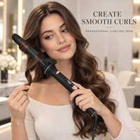 Fer à boucler professionnel avec logo personnalisé, affichage numérique 450F, température réglable, outil de coiffure de salon