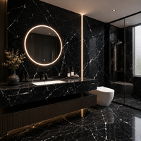 Dalle de marbre Nero Black Marquina naturel de luxe, polie, grande taille, pour panneaux muraux, carreaux de sol, comptoirs de cuisine, meubles de salle de bain