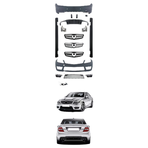 Mercedes Clase C <span class=keywords><strong>W204</strong></span> 07-2014 Actualización ABS Kit de carrocería de parachoques C63 que rodea AMG para C180 C200 C260 C300 con nuevos recortes de luz antiniebla - Product Image 4