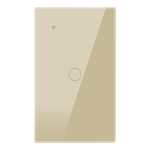 Panel Kaca DS-121JL 1 <span class=keywords><strong>Gang</strong></span> <span class=keywords><strong>Single</strong></span> Zero Fire IP66 WiFi Connect Alexa Google Touchable Tuya Zigbee untuk Saklar Dinding Rumah Pintar - Product Image 1