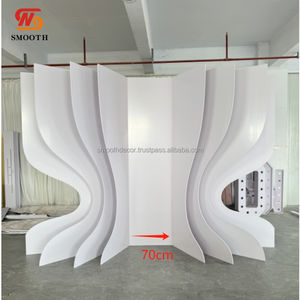 SMOOTH Acrylic <b>Backdrop</b> for Wedding <b>Party</b> White Flower Shape Durable & Luxurious 600x270cm Size Stage Display Stand - Product Image 2
