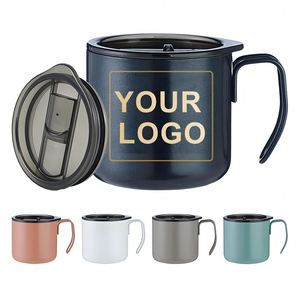 Factory Wholesale 12oz Capacity Wire Handle Cup Coffee Mug Custom Logo Stainless Steel Cup for Promotional Premium - Product Image 1