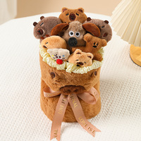 BoTu Kawaii Capybara Anime Bouquet Doux En Peluche Poupée Fleur Jouets Mignon Bouquet Saint Valentin Anniversaire Graduation Souvenir Cadeau